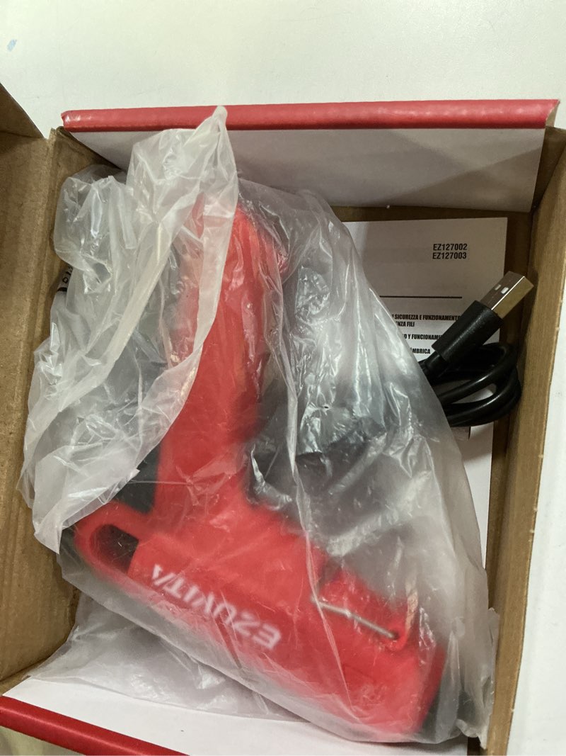 Condition photo showing Good Condition for 4V Red Cordless Hot Glue Gun Kit with 30 Multi-Color Glue Gun Sticks, Fast Preheating, USB-C Rechargeable with 2600mAh Built-in Battery, Less-Drip Hot Melt Glue Gun for DIY, Crafting, Art