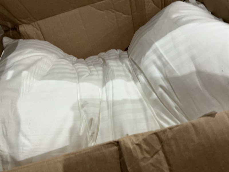 Condition photo showing Good Condition for beckham hotel collection set of 2 standard/queen size bed pillows - original soft alternative sleeping pillow - soft support for back, stomach or side sleeping