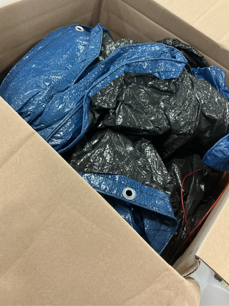 robelle 21 x 41 ft heavy duty blue winter oval pool cover for above ground pools, 4 ft overlap (25 x