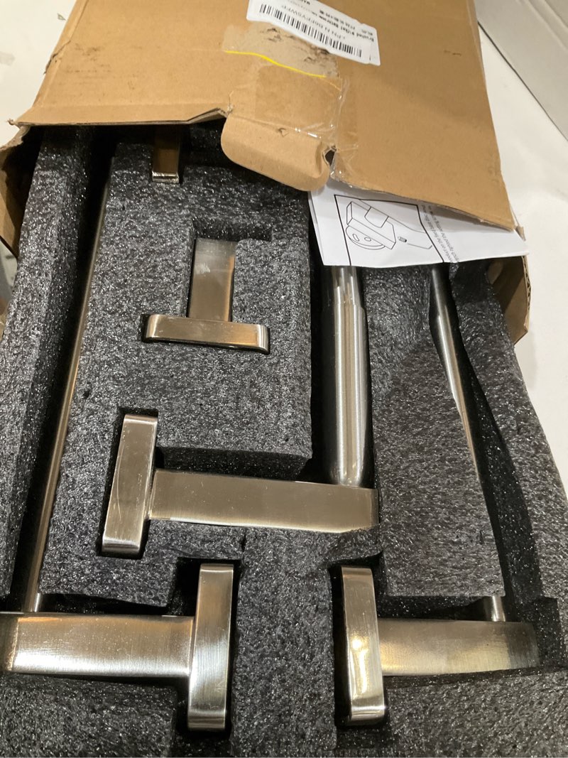 Condition photo showing New/Like New for Brushed Nickel Bathroom Hardware Set 4 Pieces,Bathroom Accessories Set Stainless Steel Wall Mounted, Hand Towel Bar, Towel Ring, Robe Towel Hooks,Toilet Paper Holder,Towel Bar Set, 23.6 Inch Brushed Nickel 23.6Inch