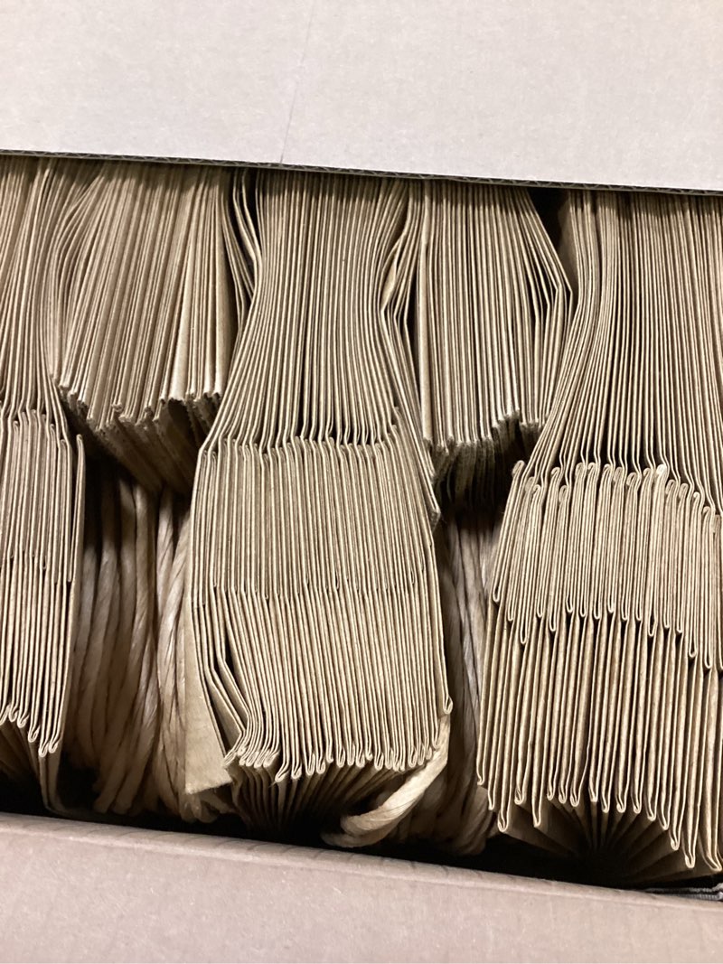 Condition photo showing Good Condition for MIEVU 150Pack Small Gift Bags with Handles, 5.9x3.1x8.2 Inch Brown Paper Bags (130g More Sturdy Material) – Bulk Christmas Gift Bag, Party Favor Bags, Recyclable Craft Bags for Gifts,Brown Kraft brown