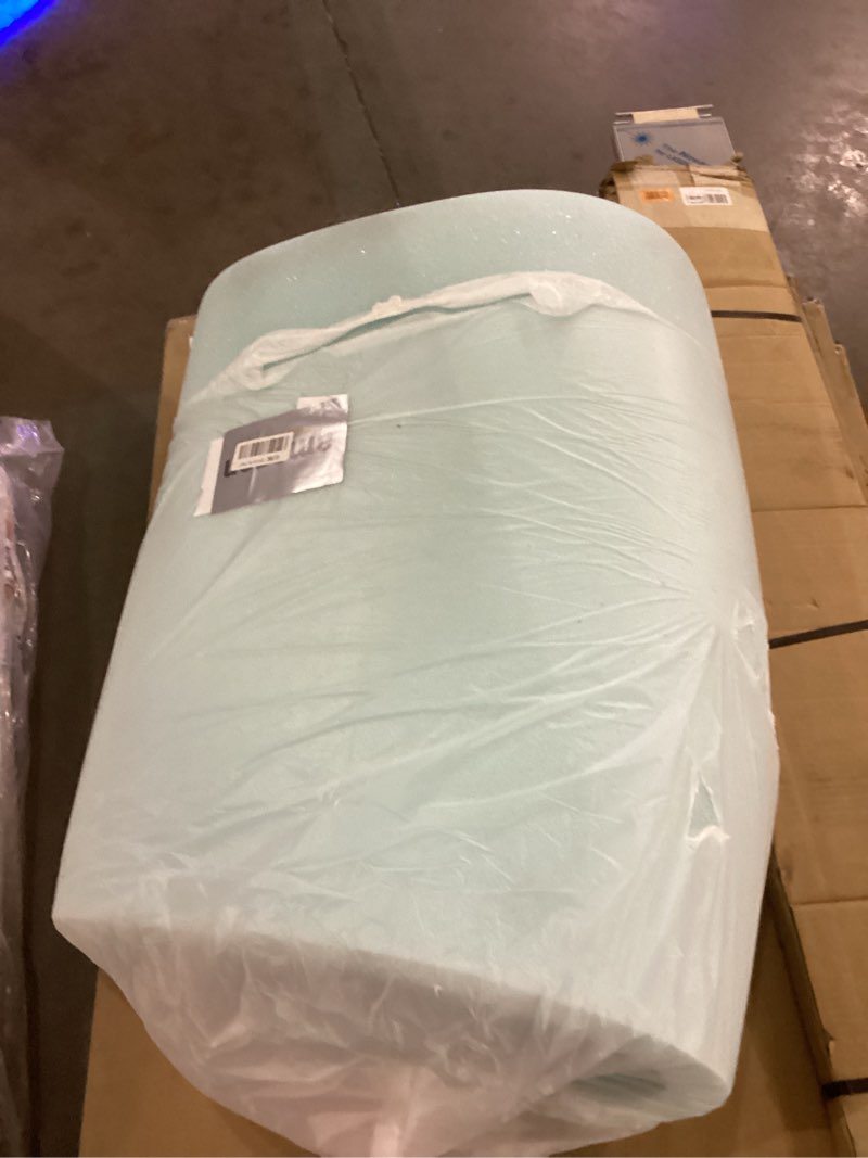 Condition photo showing As Is for LINENSPA Memory Foam Mattress Topper - 2 Inch Gel Infused Memory Foam - Plush Feel - Cooling and Pressure Relieving - CertiPUR Certified - Dorm Room Essentials - Short Queen Size Short Queen 2 Inch Classic Gel