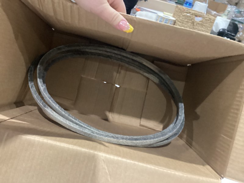 Condition photo showing As Is for m126536 mower deck belt for john deere lt150 lt155 lt133 lt160 | lt166 lt180 38" 42c deck replace for cub cadet 01005375 01005375p 114 inches lawn mower aramid cord