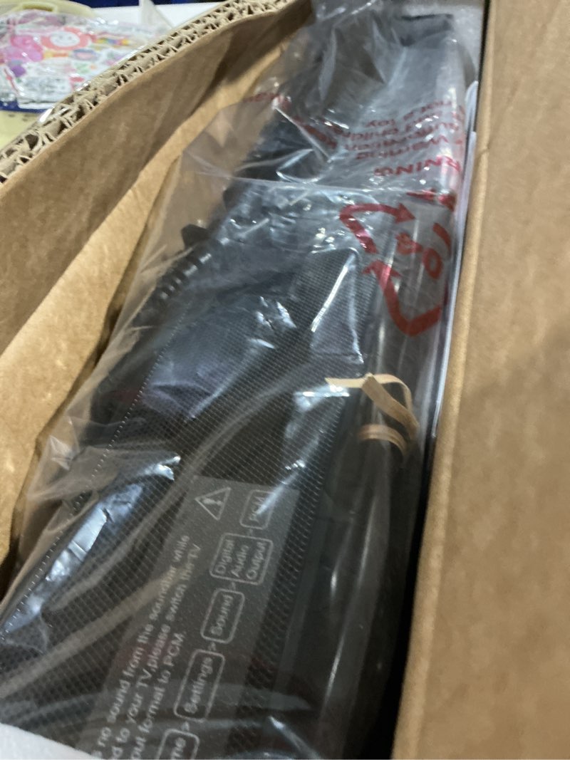 Condition photo showing Good Condition for larksound small sound bar for tv, pc, gaming, surround sound system, mini tv speaker soundbar with bluetooth/hdmi arc/optical/aux/usb connections glossy 16 inch