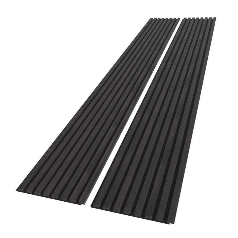 2pcs x \\\"106 x 20.5\\\" 3D Acoustic/Sound proof Wood Slat Wall Panels (set of 2/30.2 sq. ft.) in Black