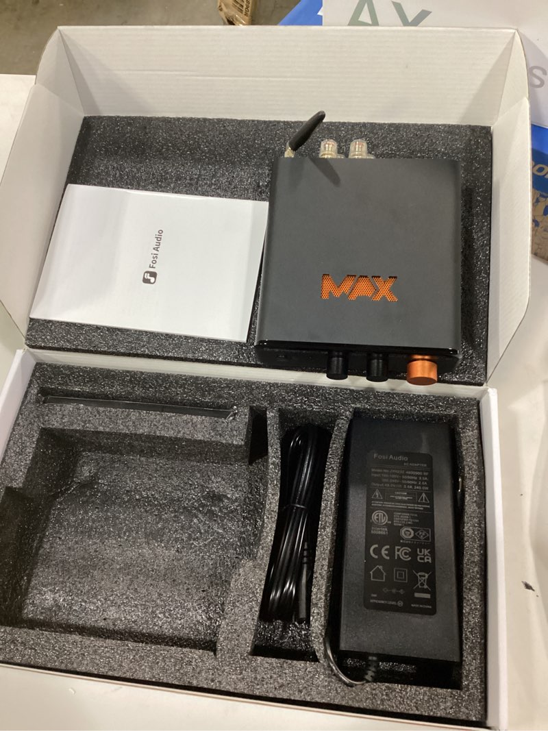 Condition photo showing New/Like New for fosi audio bt20a max stereo power amplifier, 300w x 2 hi-fi audio amp with pffb technology, ldac bluetooth 6.0, dual independent power supply, remote control, perfect for 2.1 systems & home audio