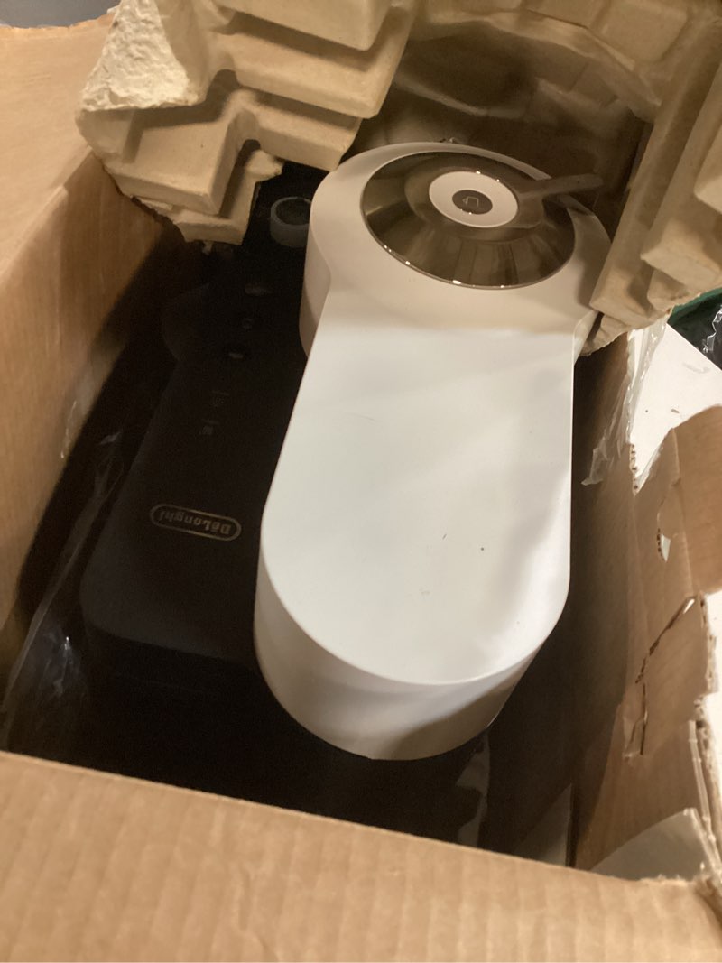 Condition photo showing As Is for nespresso vertuo lattissima coffee & espresso maker by de'longhi, matte white and glossy