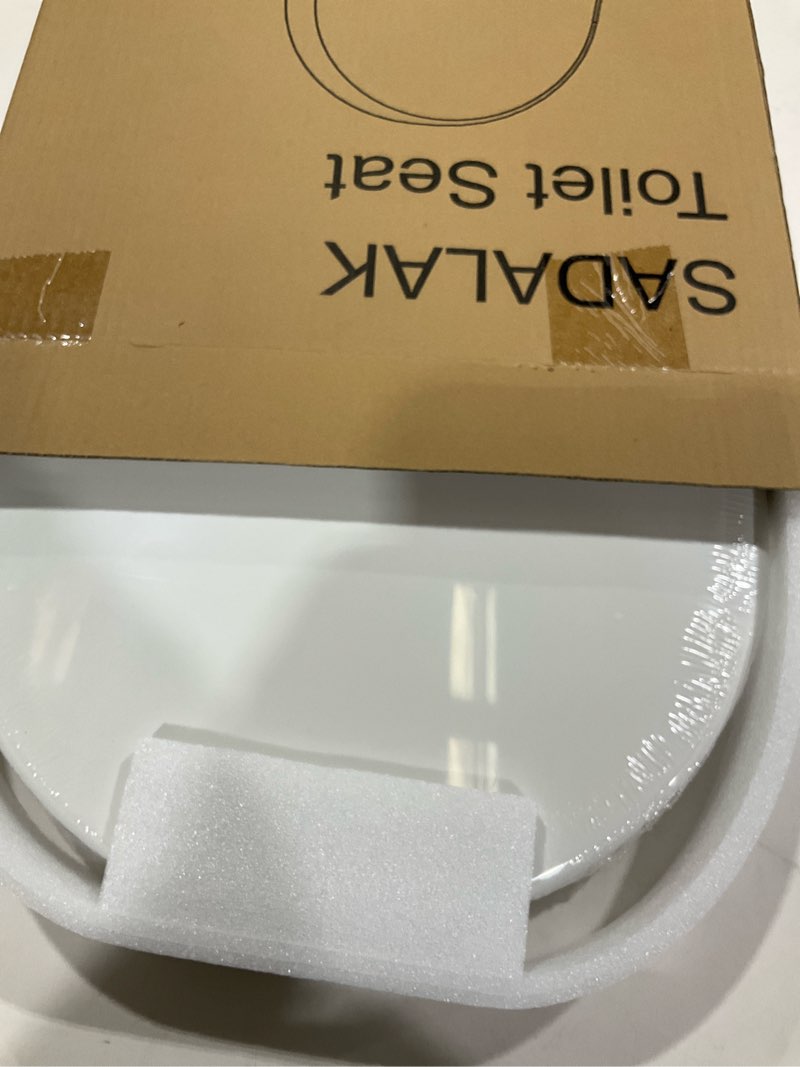 Condition photo showing Good Condition for sadalak soft close quick release toilet seat elongated- heavy duty adjustable stainless hinges, d/u shape toilet seats cover for easy cleaning & simple top fixing - white toilet lid