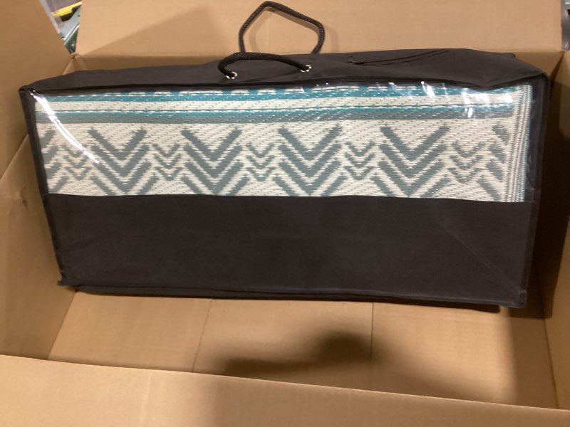 Condition photo showing Good Condition for similar to hostic outdoor rug with water shielding, 4 x 6 feet, double sided plastic straw rug for patio and camping, suitable for outdoor use, such as rv mat, comes with a carrying bag, black and beige