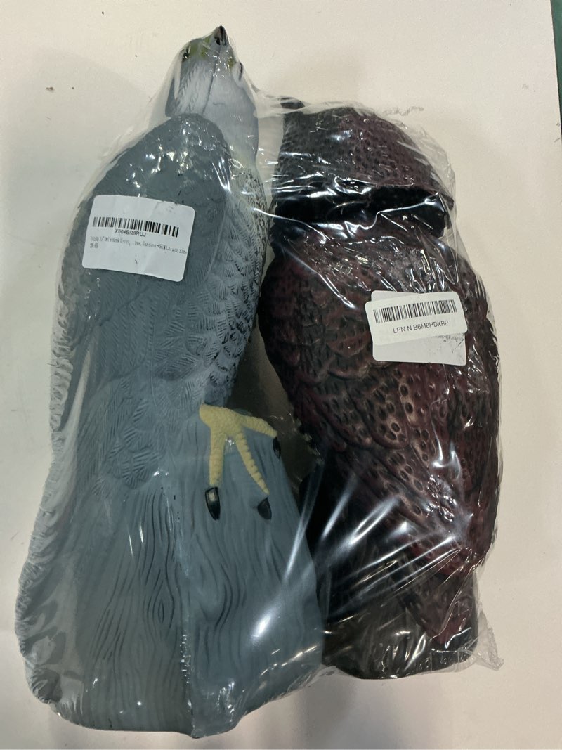Condition photo showing New/Like New for hawk decoy to scare birds away - owl & hawk garden decoy combo, 2x protection wind-activated bird deterrent for farms & yards, 50% larger size (15")