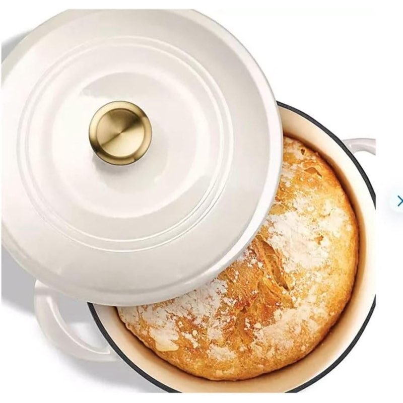 tramontina  enameled cast iron 6.6l quart covered round dutch oven