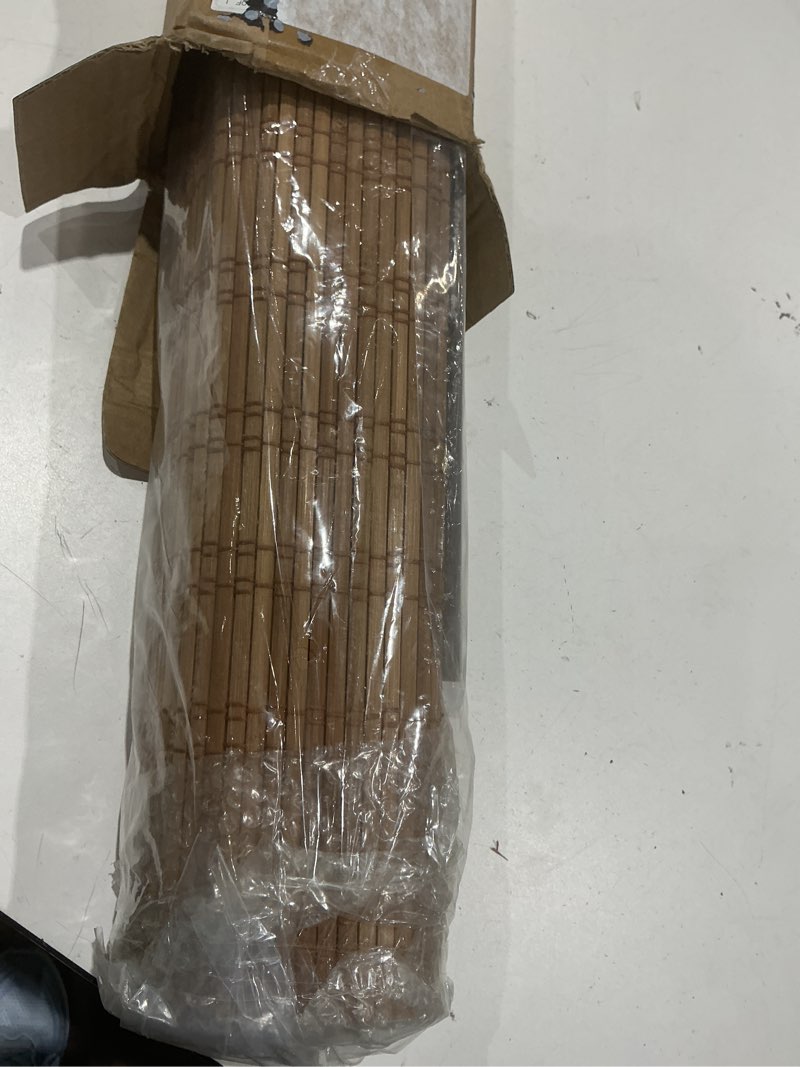 Condition photo showing Good Condition for lazblinds no drill bamboo roman shades, 31" w × 72" h, ceylon light russet | cordless tool-free light filtering window treatment, roll up bamboo blinds for windows light filtering-ceylon light russet 31" w × 72" h