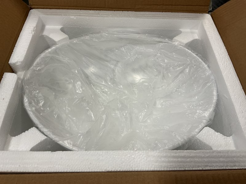 Condition photo showing Good Condition for Oval Bathroom Vessel Sink Above Counter, QISHKA 16" x 13" Countertop Vanity Sink Modern Art Basin Lavatory White Ceramic White Bowl Sink White 16" x 13" Oval