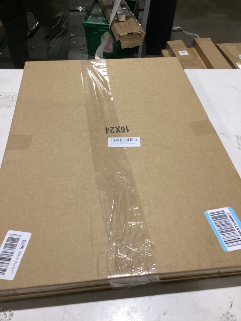 Condition photo showing As Is for fisnish 16x24 picture frame, classic brown 16 x 24 poster frame for horizontal or vertical wall moun