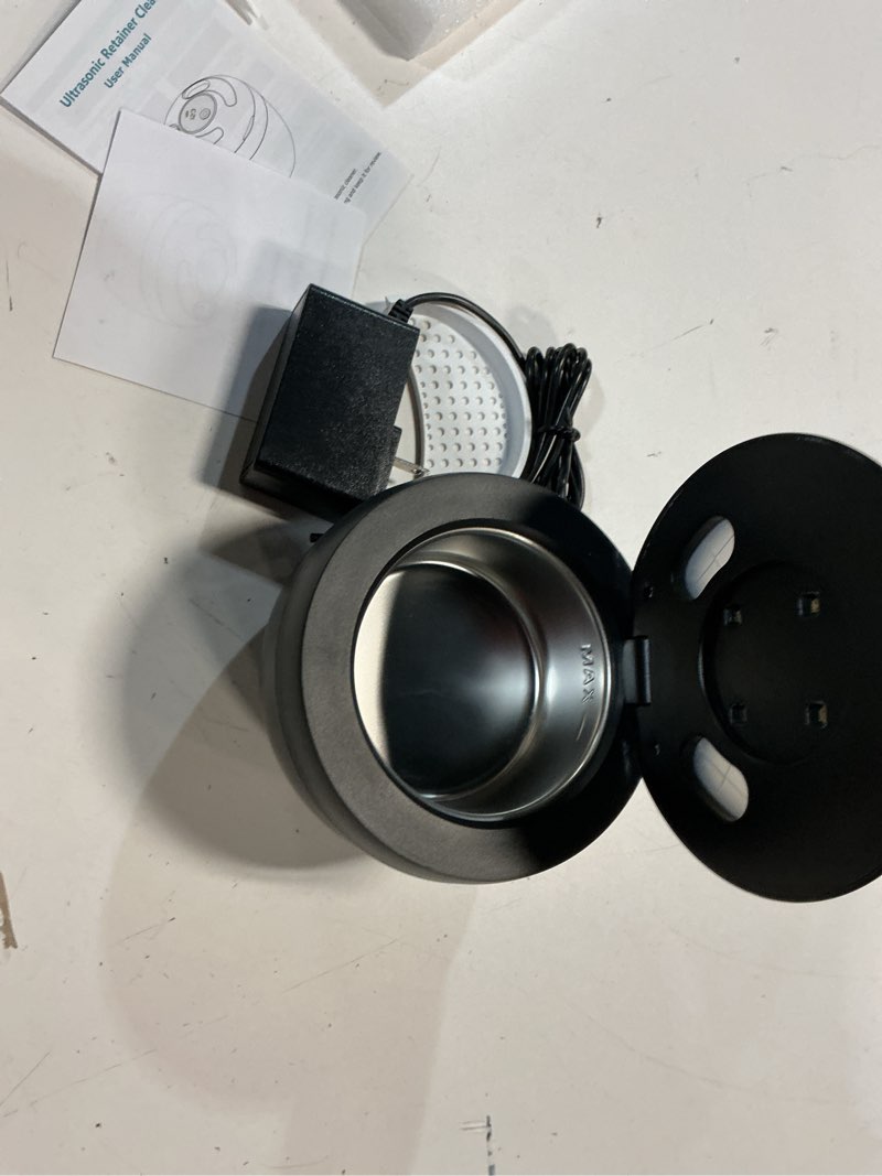 Condition photo showing Good Condition for upgraded ultrasonic retainer cleaner machine, 45khz ultrasonic dentures cleaner for night guards, braces, aligner, toothbrush, jewelry and more, 200ml capacity, black1