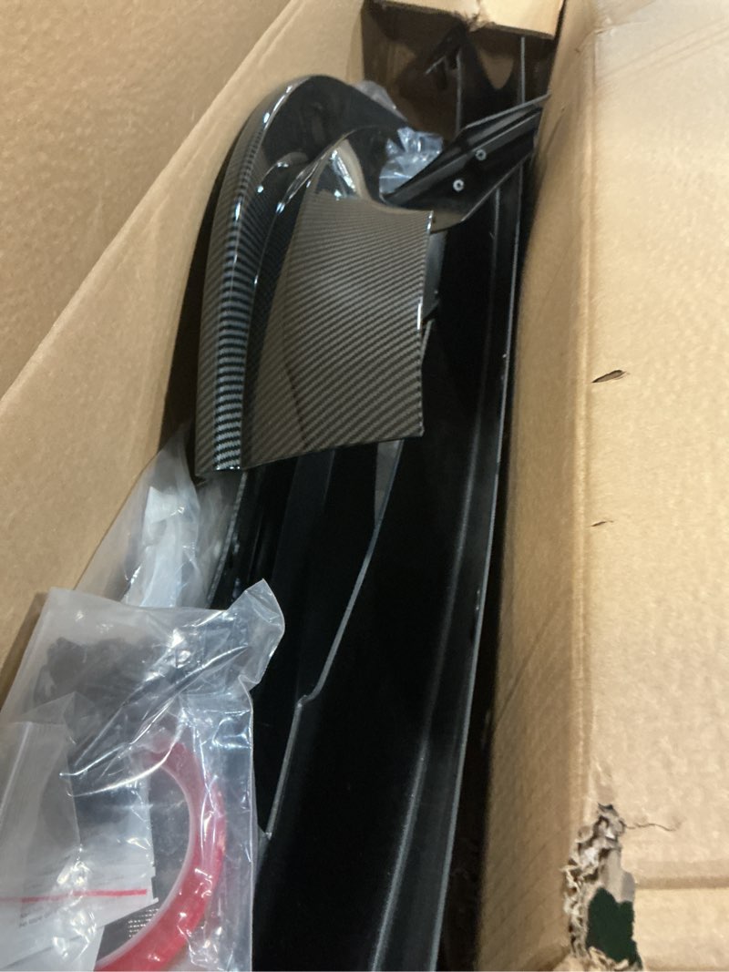 Condition photo showing Good Condition for 3pcs front lip compatible with 2017-2023 tesla model 3, bumper air dam lower chin splitter protection body kit fits for 2017 2018 2019 2020 2021 2022 2023 (carbon fiber pattern)