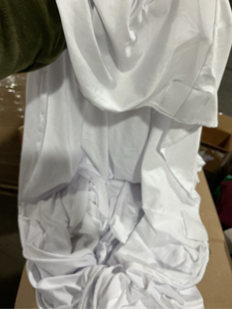 Condition photo showing As Is for (similar, )sancua white table cloths rectangle, 8 pack tablecoths for 6 foot tables - washable polyester fabric table cover for wedding, birthday party, banquet reception, 54x108 inch white 8 pack 54x108 inch, rectangle