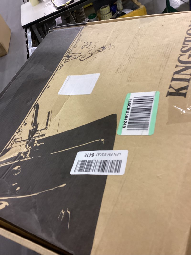 Condition photo showing New/Like New for Kingston Brass KS1278TALBS Tudor 8 Inch Center Kitchen Faucet With Brass Sprayer, Brushed Nickel, 8-3/4 inch in Spout Reach, Brushed Nickel