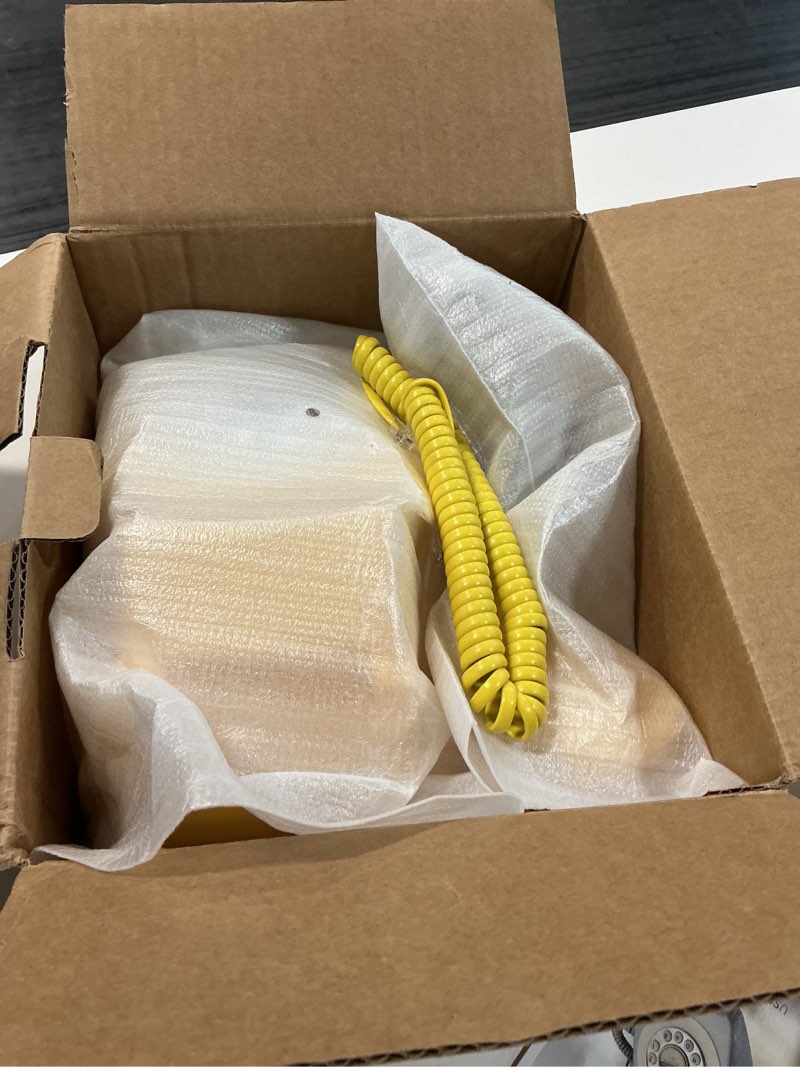 Condition photo showing New/Like New for retro telephone, classic landline telephone vintage old fashioned corded telephone with redial function,for home & office decor, yellow
