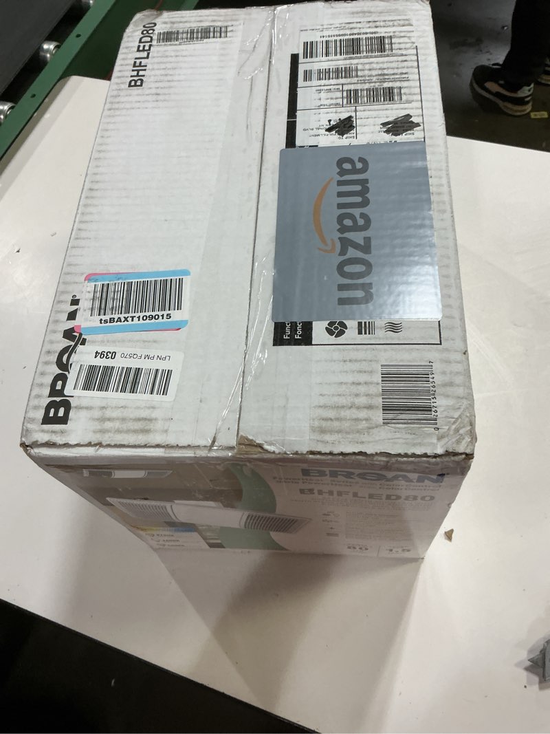 Condition photo showing Good Condition for Broan-NuTone Bathroom Exhaust Fan with Heater Quiet 1.5 Sones, 80 CFM and 3-Level CCT Lighting, Powerful Ventilation and Warm Comfort for Any Bathroom 80 CFM LED Light Fan and Heater