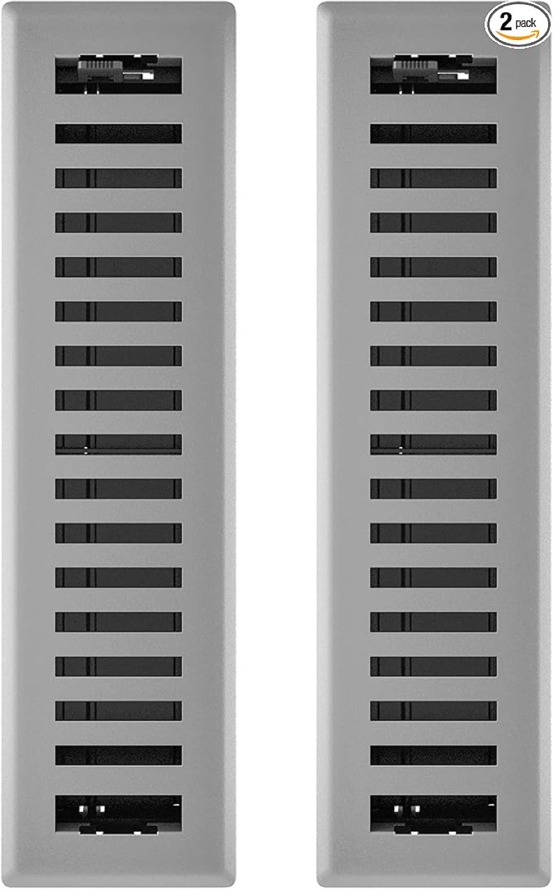 Qty 1 Imperial RG3442 2.25 x 12-Inch Montezuma Decorative Floor Register, 1 Pack, Grey Granite