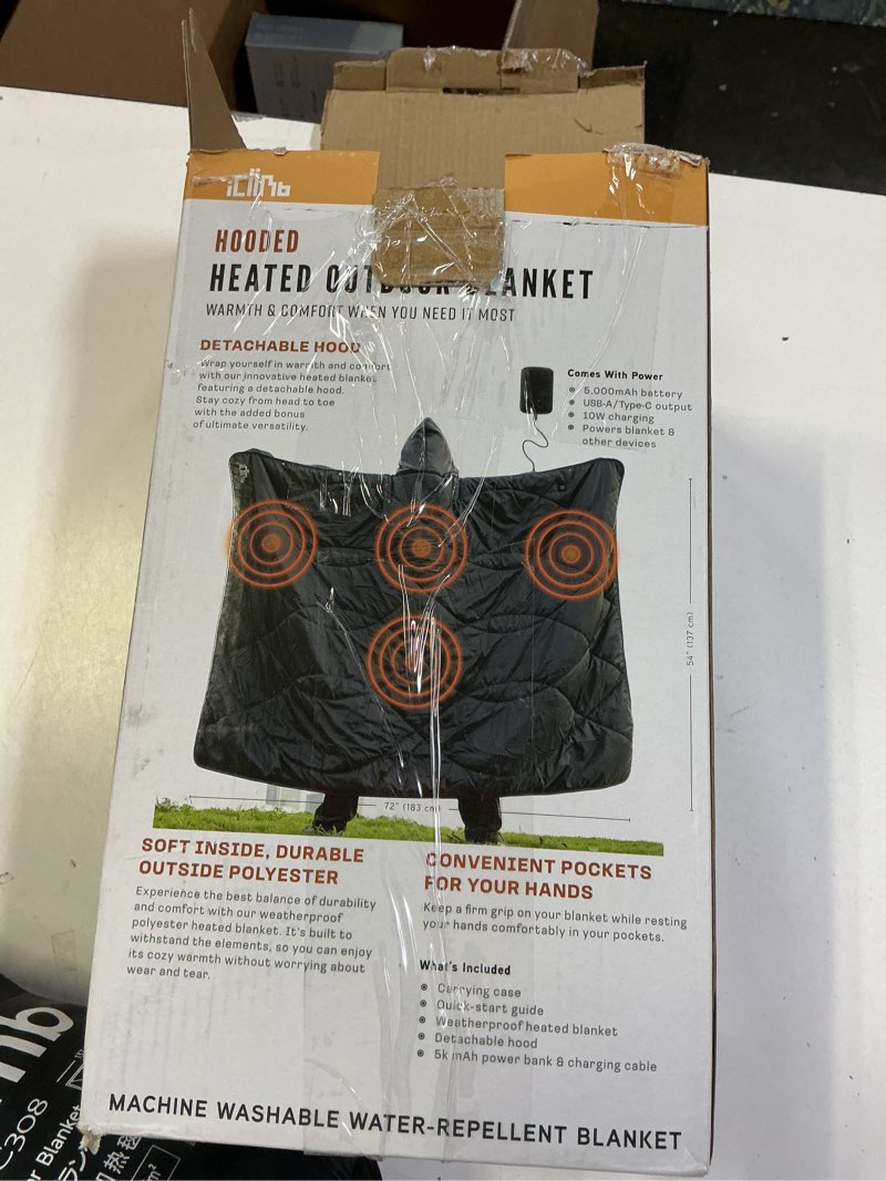 Condition photo showing Good Condition for Similar Extra Large Extreme Weather Hooded Blanket Black 100% Waterproof and Windproof with Premium Stuff Sack - Perfect for Watching Sportsand Staying Warm Outdoors- Machine Washable X-Large Black-black
