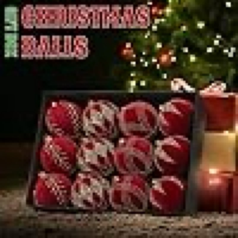 12-pack velvet christmas ball ornaments - 80mm/3.15 in flocked red christmas ornaments hanging shatterproof plastic ball decorations for xmas tree, holiday, wedding, party