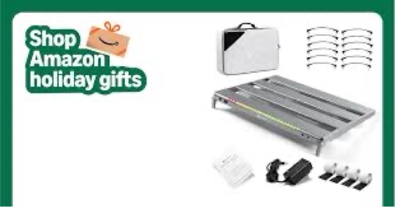 Vangoa Guitar Pedal Board with Isolated Power Supply, PD-M Aluminum One-Piece-Bent Portable Folding 