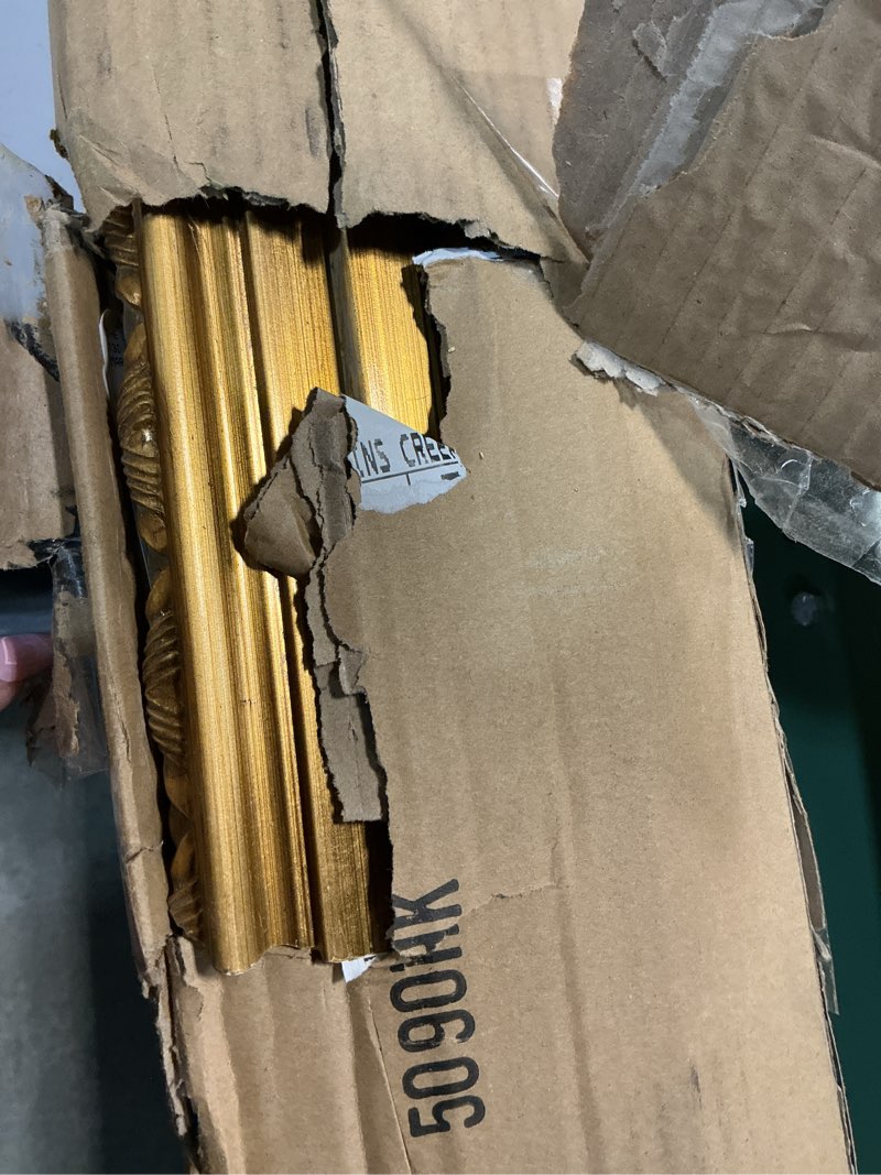 Condition photo showing New/Like New for DIY Solid Wood Frame for 30x40 Canvas Oil Paintings, 2.4" Wide Antique Gold Ornate Picture Frame for Landscape Portrait Prints Posters (Empty Frame Only, No Plexiglass & Backing Board) 30x40" Gold