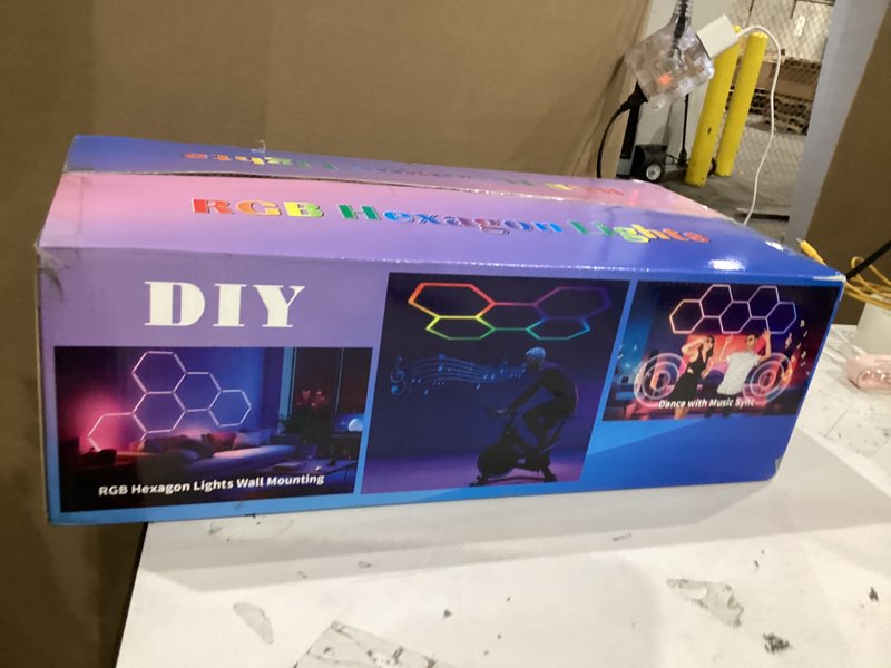 Condition photo showing New/Like New for 31lights led hexagon honeycomb lights,7-hex honeycomb lights 48800lumens hexagon diy super bright car detailing ceiling 488w led shop light for warehouse workshop gym basement 7 hexagon-31lights