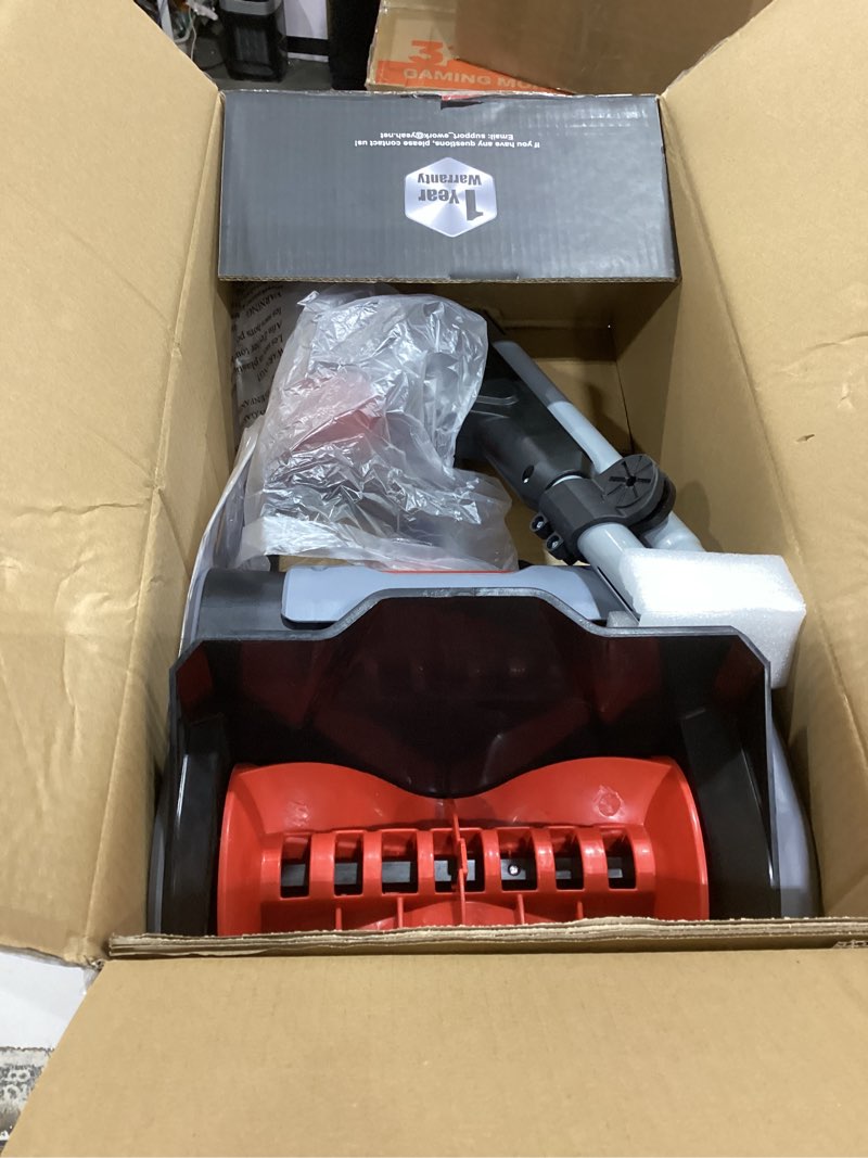 Condition photo showing Good Condition for EWORK Corded Snow Shovel 11-Inch 1200W 10A Powerful Electric Snow Shovels, 6-Inch Clearing Depth, 23-Foot Max Throw Distance, Power Snow Blower for Driveway, Steps, Sidewalk, Porch