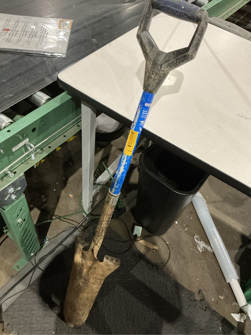Condition photo showing As Is for kobalt 18-in fiberglass d handle drain spade