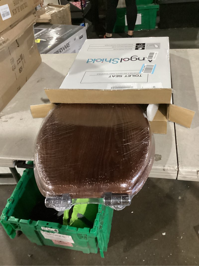 Condition photo showing Good Condition for angel shield elongated wood toilet seat with quiet close,easy clean,quick-release hinges(elongated,dark walnut)