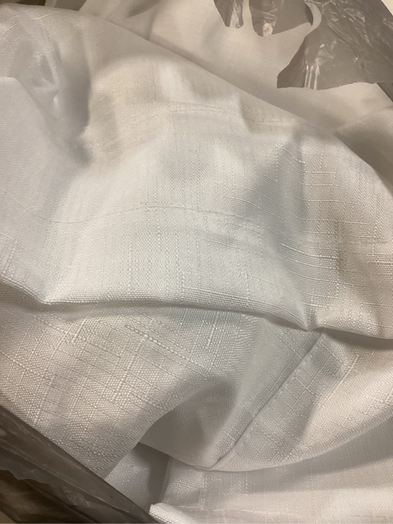 Condition photo showing Good Condition for mainstays 3-piece textured semi sheer rod pocket kitchen window tier pair and valance  2 café curtains and 1 curtain valance  navy  56 w x 36 l