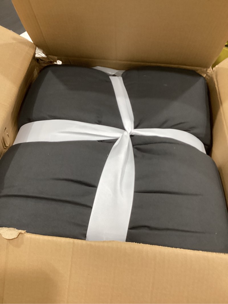 Condition photo showing As Is for ugg leonora comforter set with 2 pillow shams lightweight down alternative blanket reversible cozy warm all season washable and hypoallergenic bedding set, full/queen, charcoal grey grey full/queen