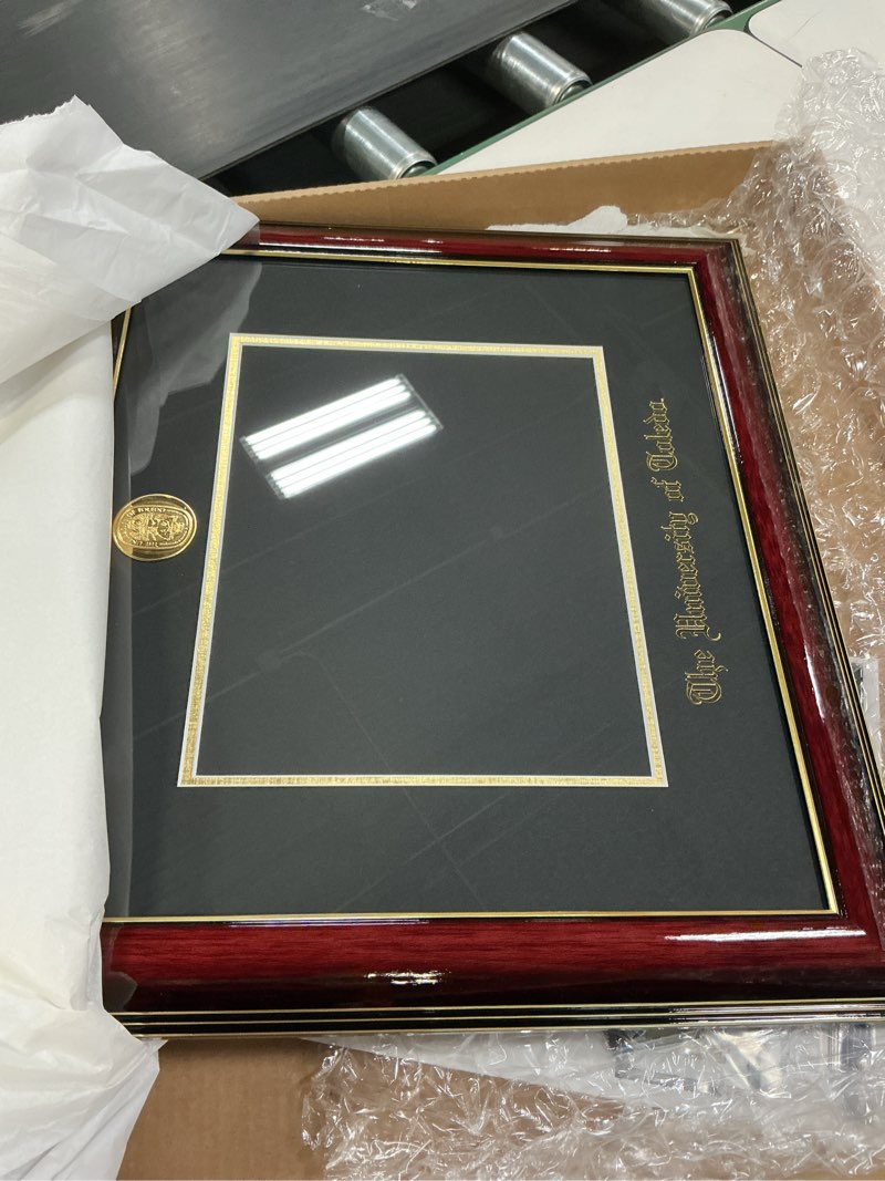 Condition photo showing Good Condition for Campus Images University of Toledo 10w x 8h Classic Mahogany Gold Embossed Diploma Frame
