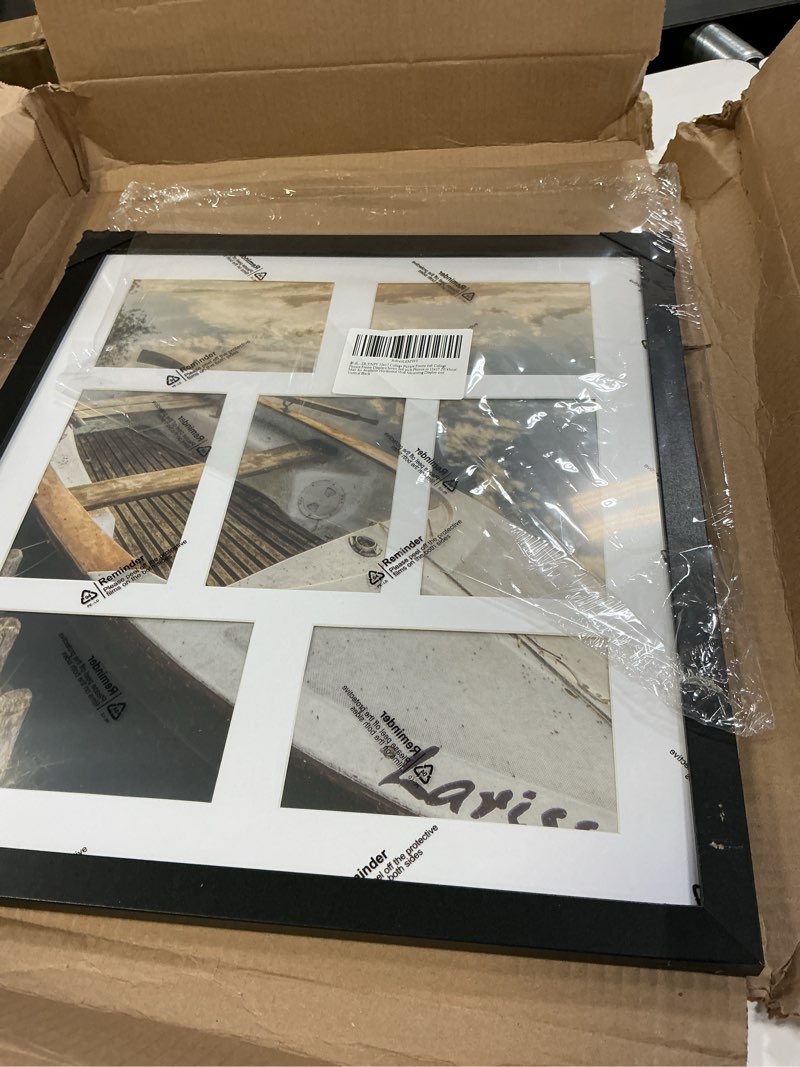 Condition photo showing As Is for 15x17 Collage Picture Frame 4x6 Collage Picture Frame Displays Seven 4x6 inch Photos or 15x17 (Without Mat) for Available Horizontal Wall Mounting Display and Vertical Black