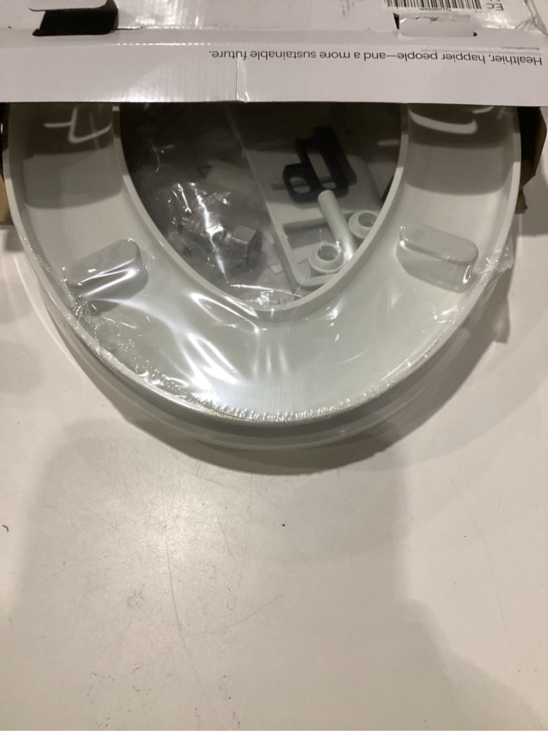 Condition photo showing As Is for brondell bidet toilet seat non-electric swash ecoseat, fits elongated toilets, white - dual nozzle system, ambient water temperature - bidet with easy installation