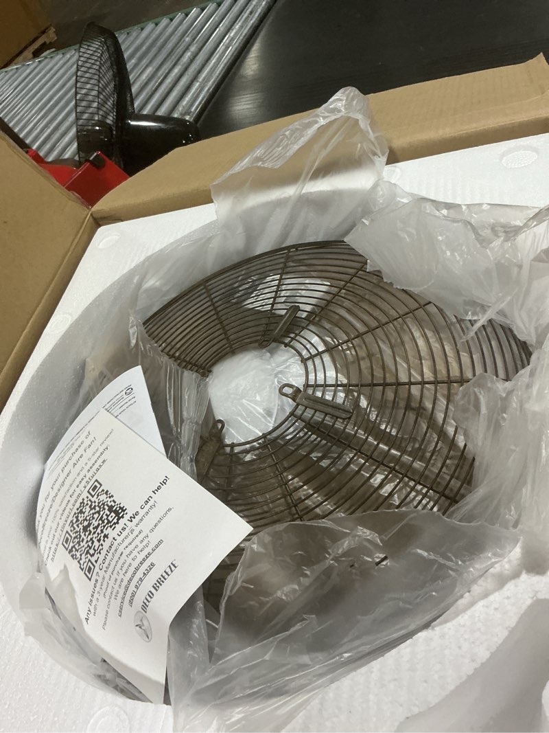 Condition photo showing As Is for oscillating decorative fan for your kitchen, office, bedroom - cooling home decor, 3 speeds with tilting head for cooling your room fast -stylish, quiet, portable fan (catalan, floor)