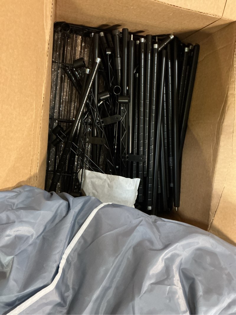 Condition photo showing As Is for VIPEK Cover ONLY for V2/V2S/V7/R4/R3 Plus Clothes Rack, Dustproof Zippered Polyester Fabric Cover, Sturdy, Wrinkle Resistance, Breathability Keep Garments Dry, 46.1" L X 17.7" W X 75.2" H, Gray Grey