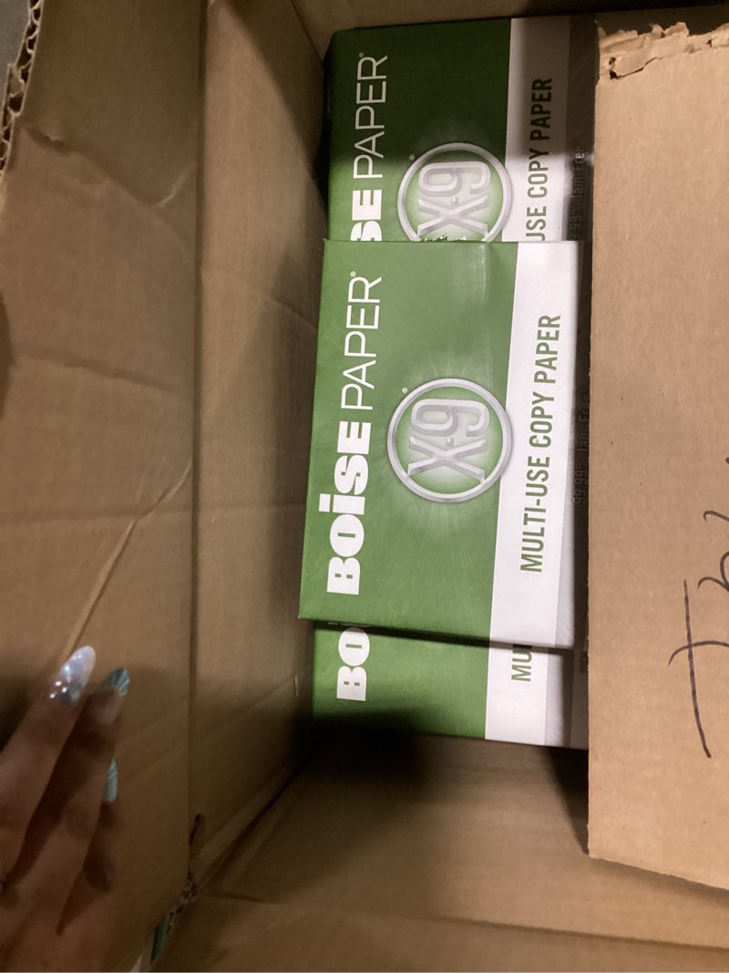 Condition photo showing As Is for boise x-9 multi-use printer & copy paper, 10 reams, white, letter (8.5in x 11in), 5000 sheets per case, 20 lb, 92 brightness