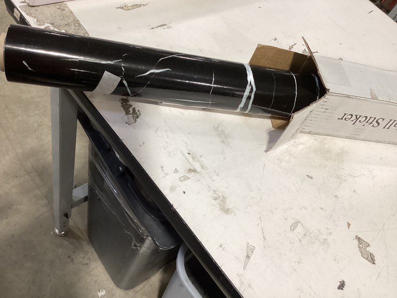 Condition photo showing New/Like New for fuku mon 24"x394" black marble wallpaper marble contact paper for countertops peel and stick countertops self adhesive waterproof removable granite wallpaper stick on kitchen bathroom 24" x 394" black