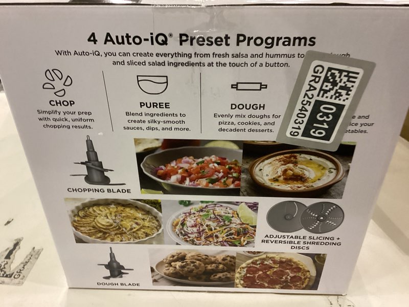 Condition photo showing New/Like New for Ninja Food Processor, Professional XL, 1200 Peak-Watts, 4-in-1, Chopping, Slicing/Shredding, Purees, Dough, 12-Cup Processor Bowl, 2 Blades & 2 Discs, Feed Chute/Pusher, Black, NF701 12-Cup Food Processor