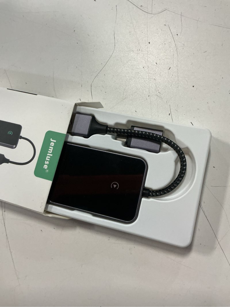 Condition photo showing New/Like New for jemluse wireless carplay adapter for apple iphone - multi-user seamless connection for convert wired to wireless car play adapter - no latency from ios 10+ to screen w/usb c (gray)