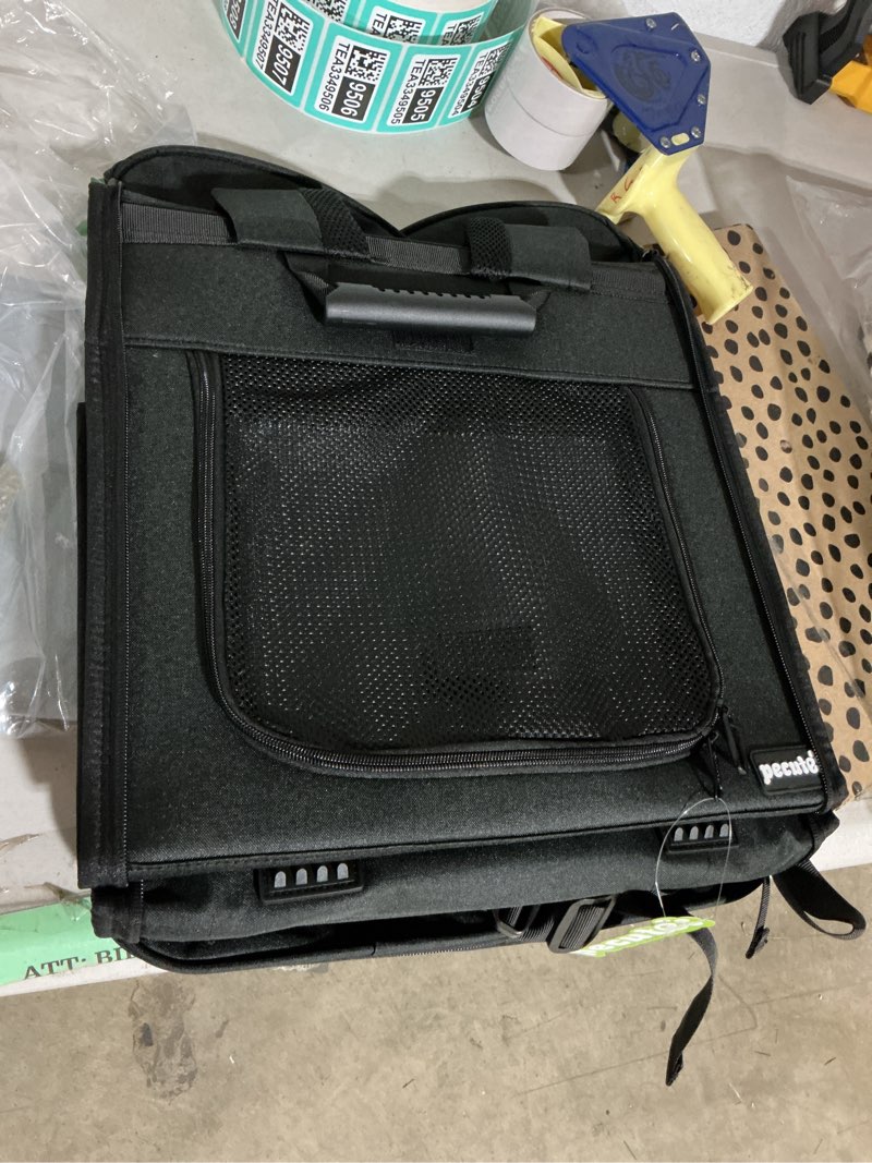 Condition photo showing New/Like New for pecute pet carrier backpack, large cat carrier backpack, expandable cat backpack with breathable mesh for medium dogs cats, or 2 small pets, dog backpack carrier for travel hiking, black black xl-acrylic window