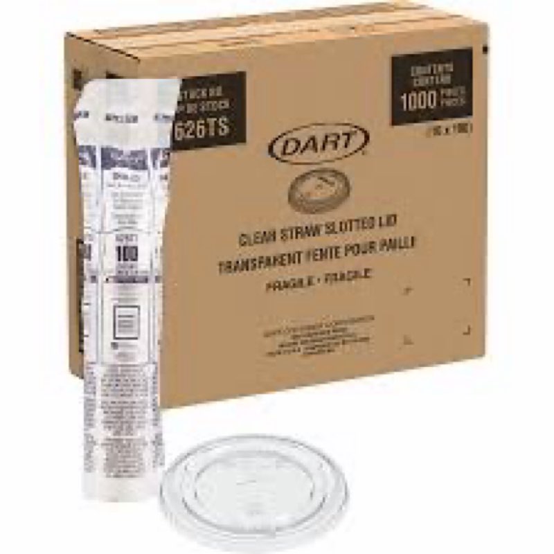 Clear straw slotted lid 1000 pieces