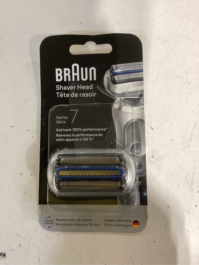 Condition photo showing Good Condition for braun series 7 electric shaver replacement head, easily attach your shaver head for a shave as efficient as day one, compatible with new generation series 7 shavers, 74s, silver
