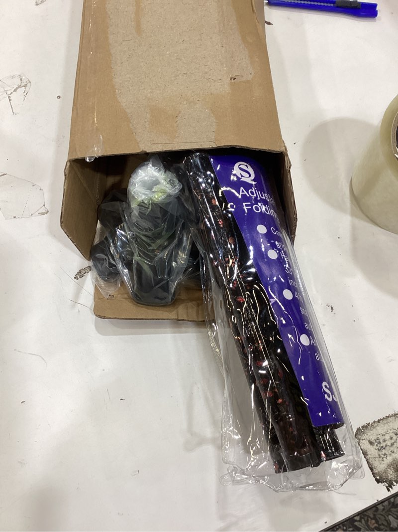 Condition photo showing Good Condition for Walking Cane PANZHENG Cane for Man/Woman | Mobility & Daily Living Aids | 5-Level Height Adjustable Walking Stick | Comfortable Plastic T-Handle Portable Walking Stick Folding Cane balck flower