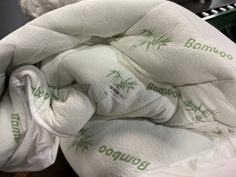 Condition photo showing Good Condition for Ultra Soft Queen Size Mattress Topper - Viscose Made from Bamboo Pillow Top Mattress Pad for Back Pain Relief - Naturally Cooling for Hot Sleepers, Green