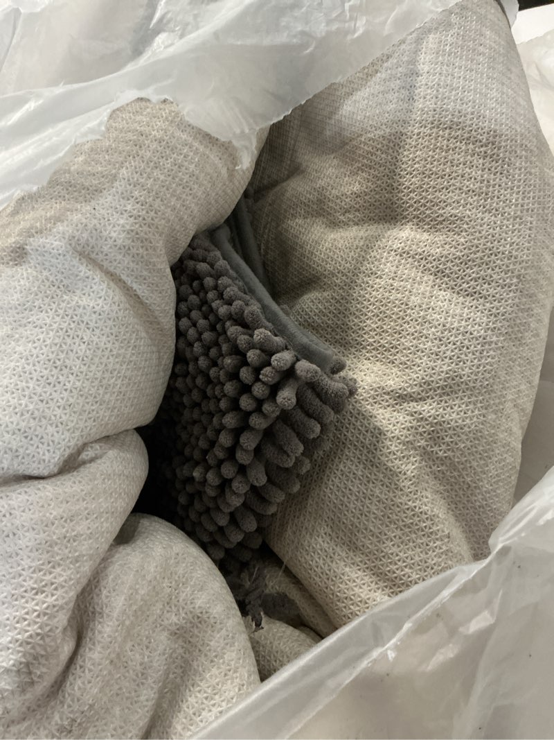 Condition photo showing As Is for Muddy Mat® | Super Absorbent Door Mat Indoor, Microfiber Quick Dry Chenille Entryway Rug, Non-Slip Front Door Mat, Indoor Mats for Entryway, Machine Washable Pet Rug, Grey XXL 60"X48" Grey 48" x 60"